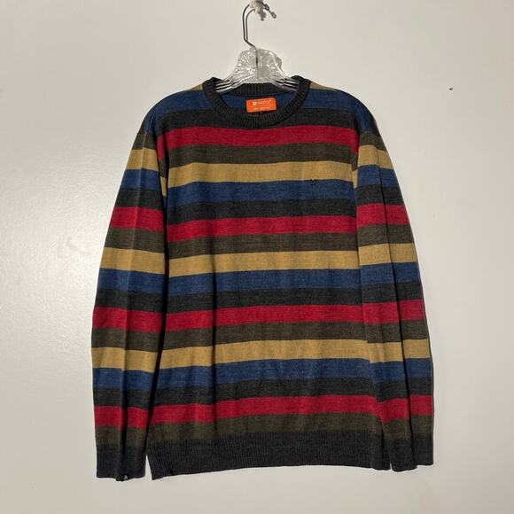 MATIX Marc Johnson Striped multicolor Crew Neck Skater Pullover Sweater Men’s L - Picture 1 of 7